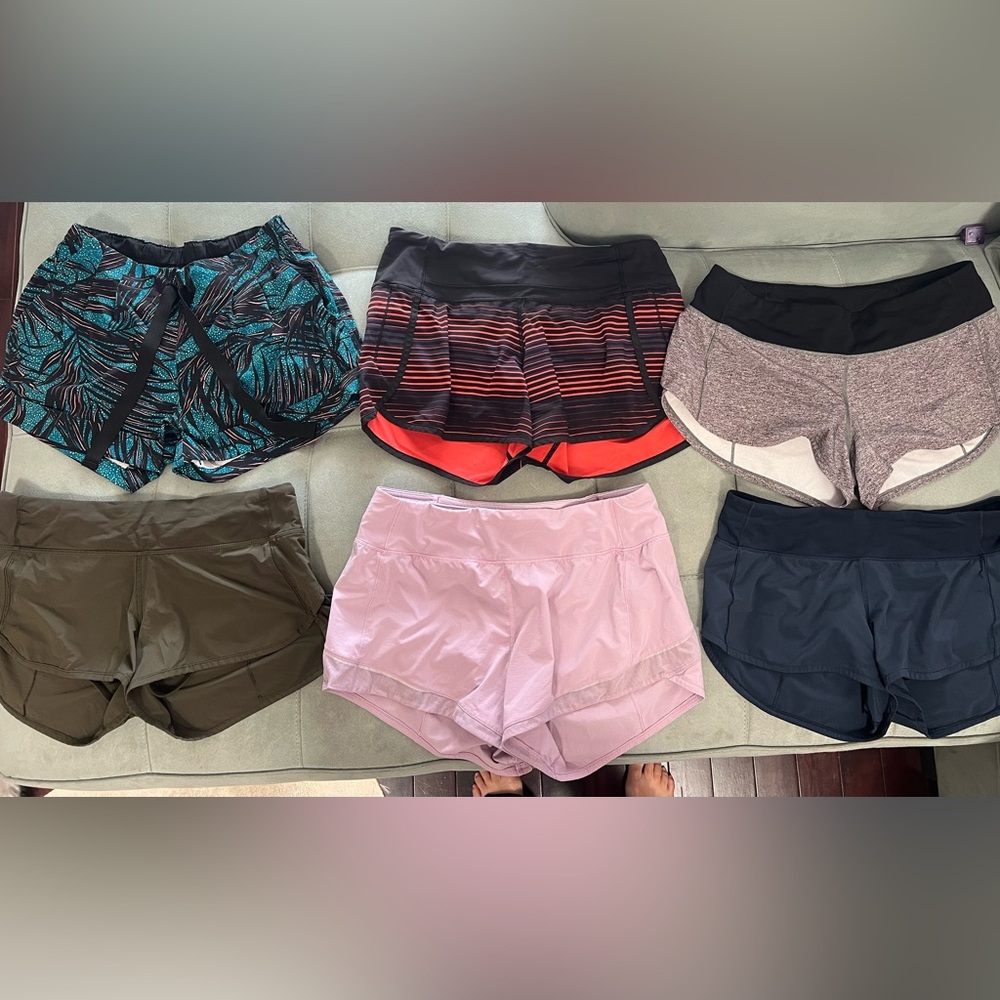 7 pairs of Lululemon size 6 shorts $30 each or $175 for all 7.